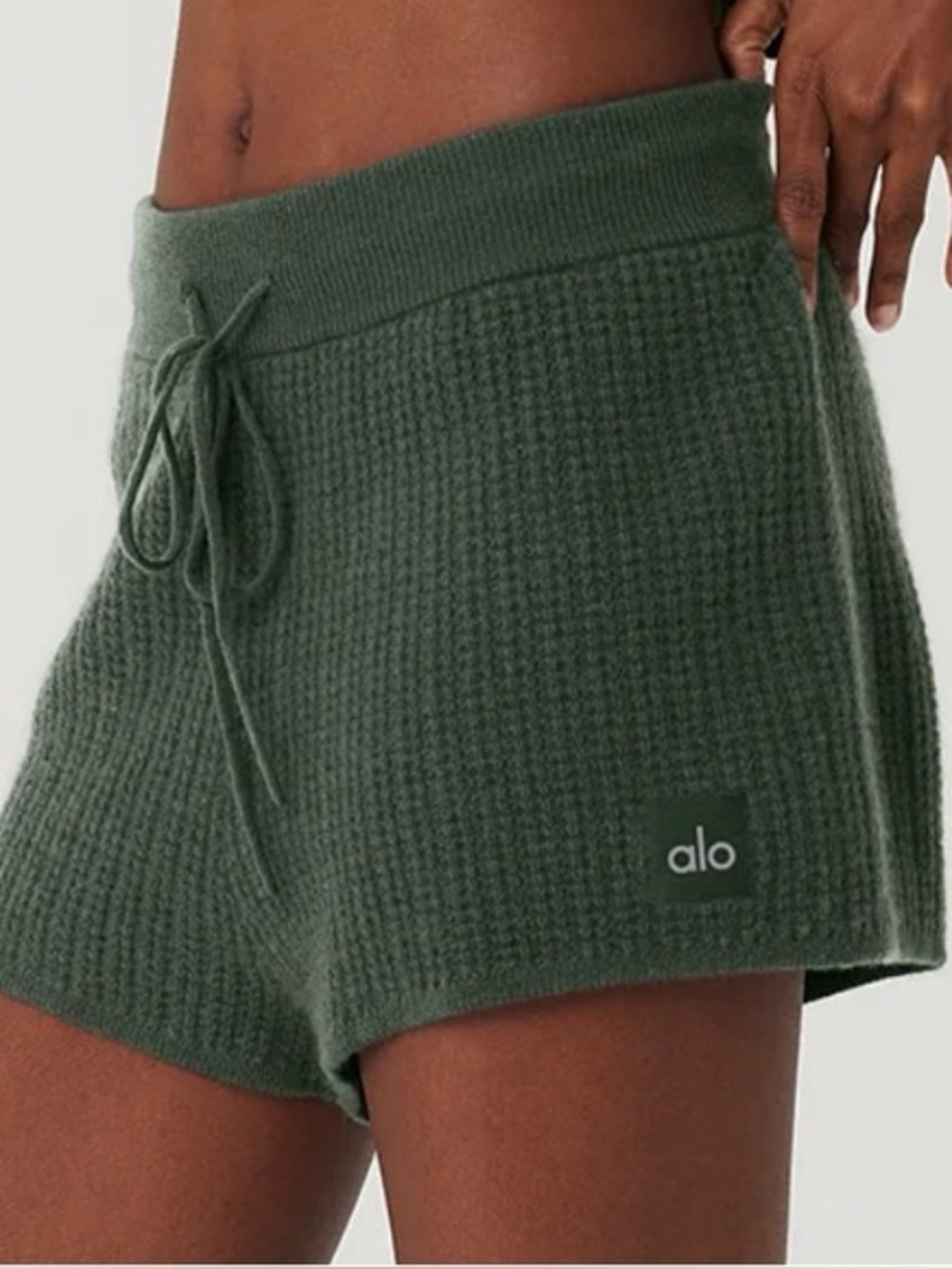 ALO Cashmere High-Waist Plush Waffle Short